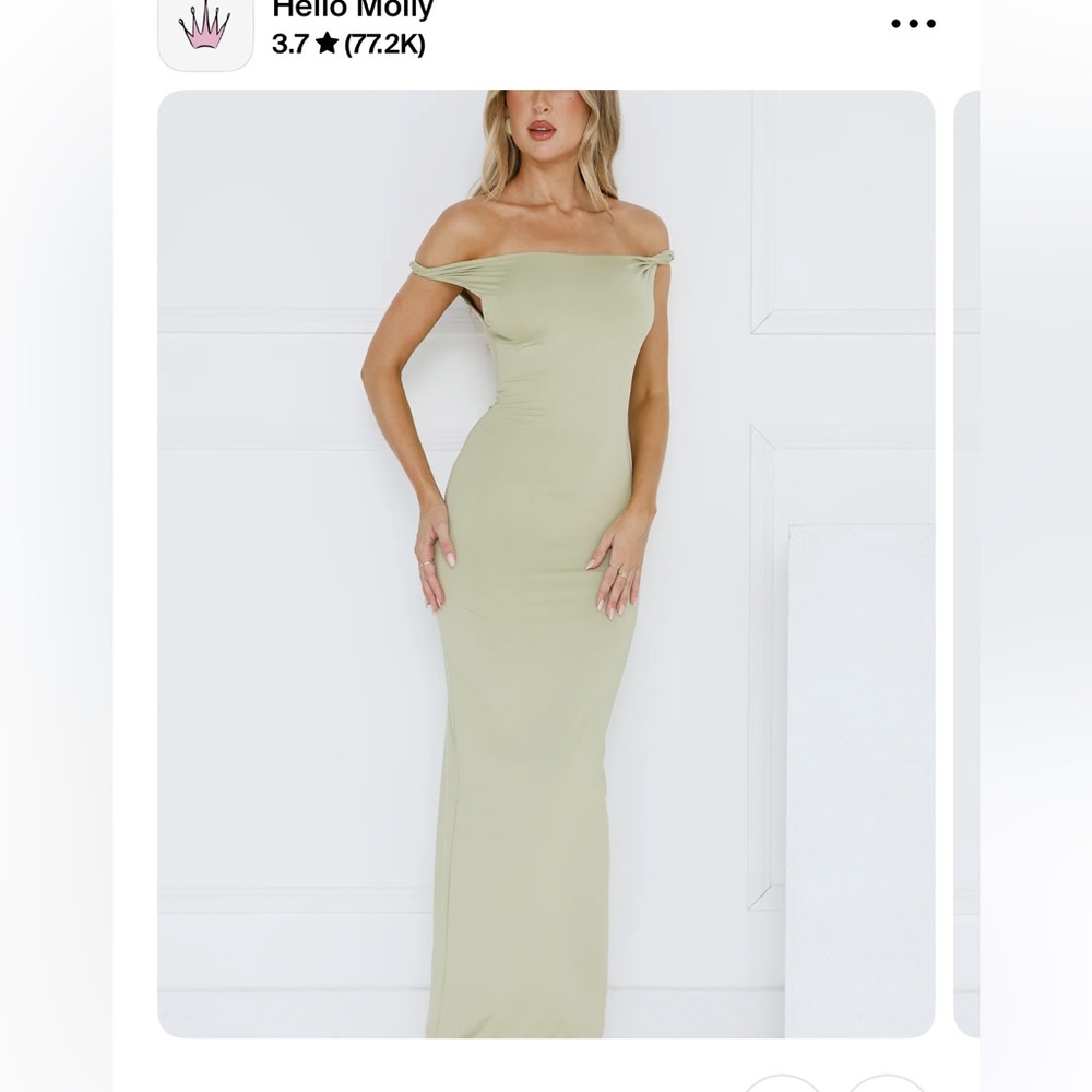 Hello Molly Sage Green Off Shoulder Bodycon Maxi Dress